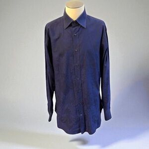 ETRO 43 BLUE PAISLEY MENS BUTTON DOWN COTTON SHIRT